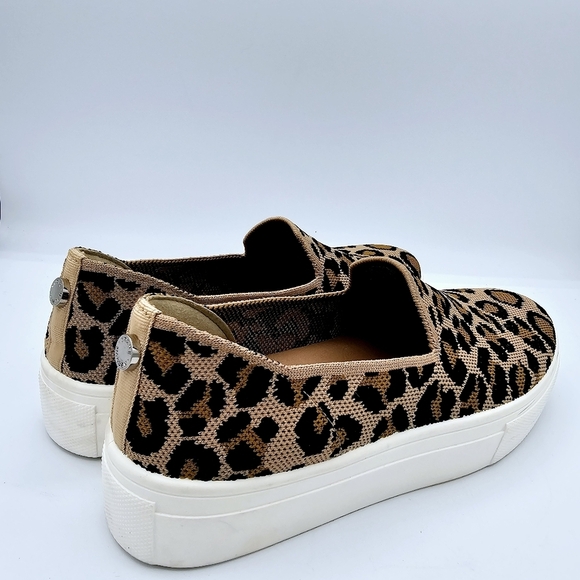 Steve Madden Mailer Knit Leopard Print Slip On Platform Shoes - Picture 3 of 10